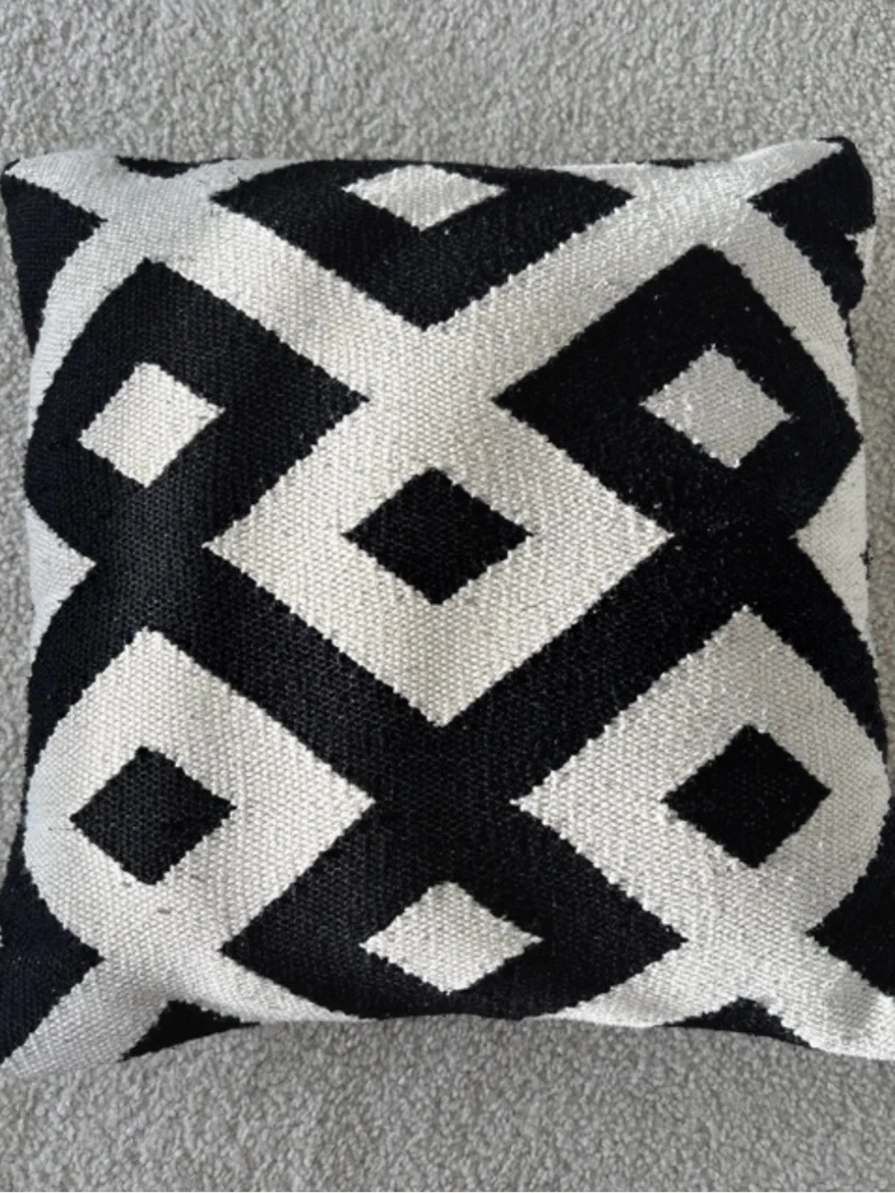 Pier 1 Imports 16x16 Woven Black & White Geometric Throw Pillow - Home Accents